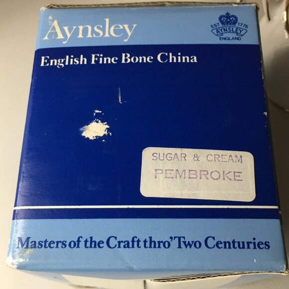 Vintage AYNSLEY "Pembroke" English Fine Bone China Suage & Creamer Set - Picture 14 of 16